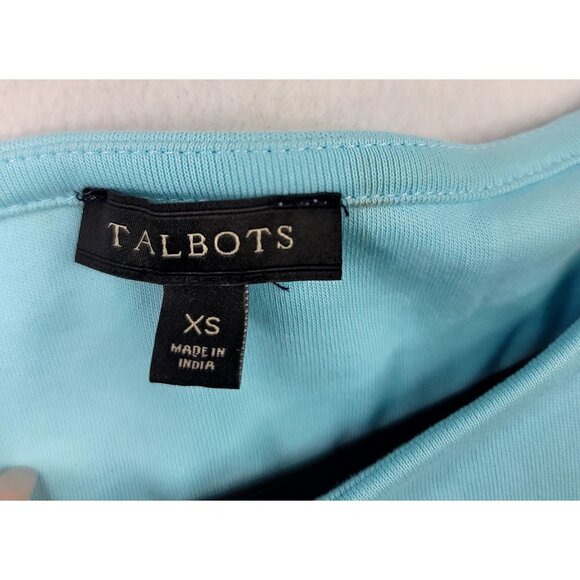 Black Lable Talbots XS Light Blue Eyelet Interlock Shift Dress Short Sleeve - Picture 4 of 8